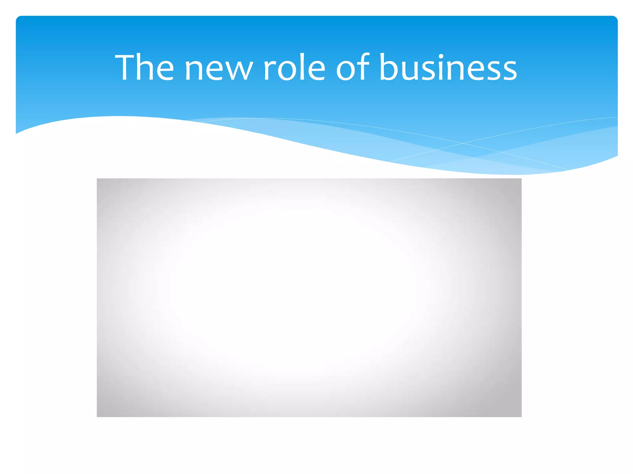 The new role of business
 