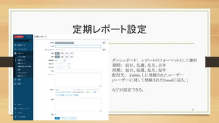 ڥݩ`O
27
åܩ`ɣ ݩ`ȤΥե`ޥåȤȤxk
g ǰաL¡ȥ
ڣ աL¡
ȣ ZabbixϤ˵h줿``
(``ˌƵh줿Emailͤ롣)
ʤɤOǤ롣
 