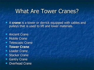 Tower crane Basics | PPT