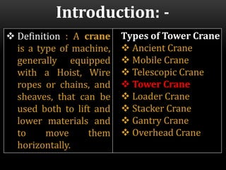 Tower Crane Installation Work | PPTX