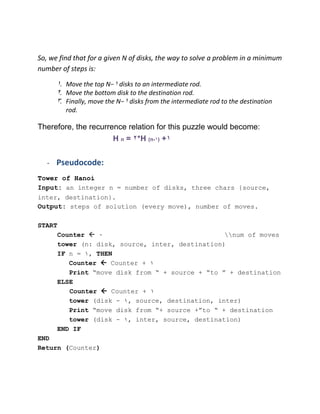 Tower of hanoi algorithm | PDF | Programming Languages | Computing
