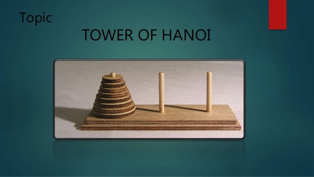 Topic
TOWER OF HANOI
 