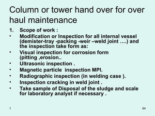 Column Inspect TOWERS AND COLUMNS,maintenance and inspection.ppt