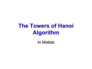 Towers Hanoi Algorithm | PPT