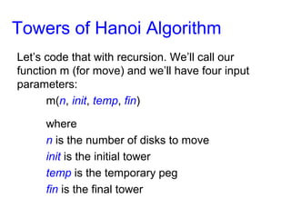 Towers Hanoi Algorithm
