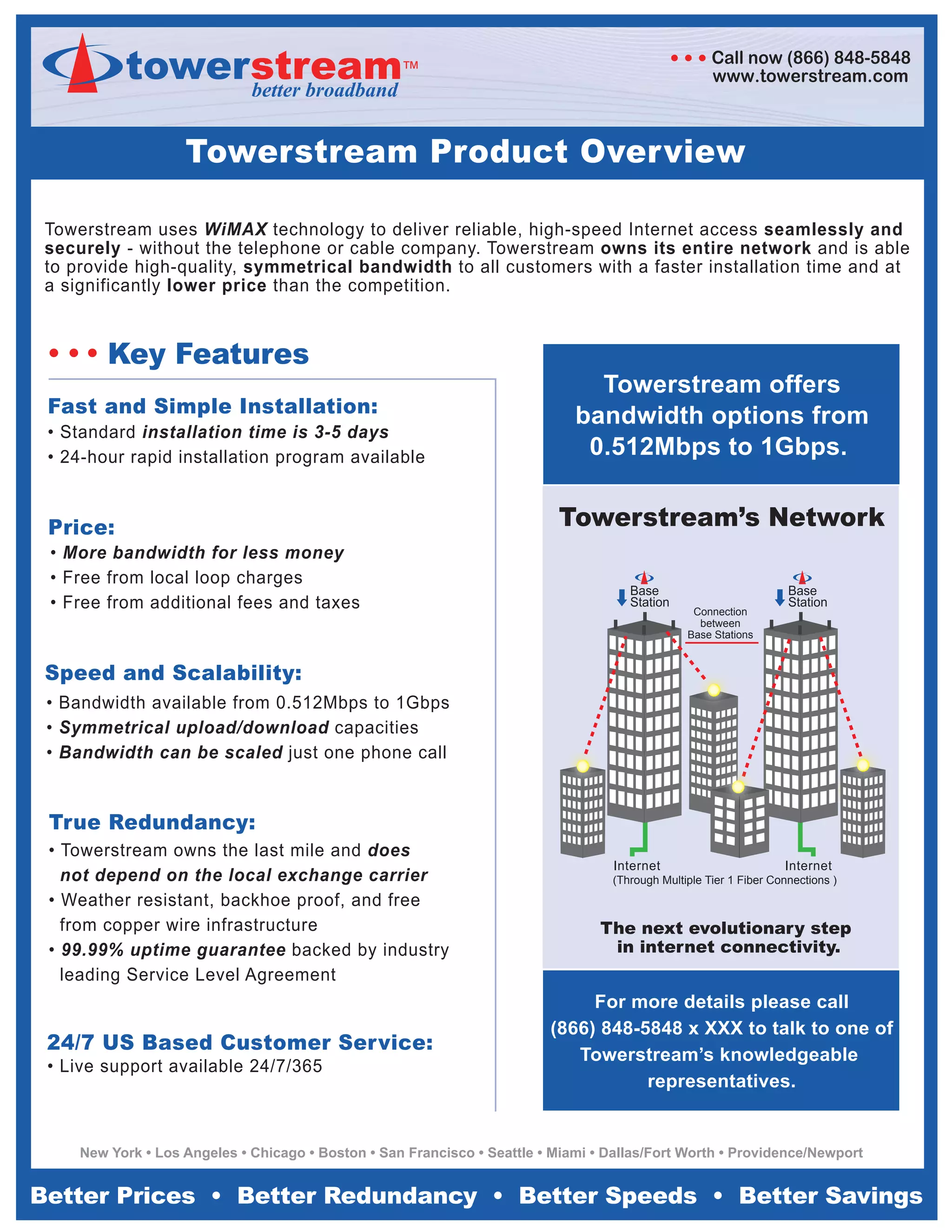Towerstream Product Overview