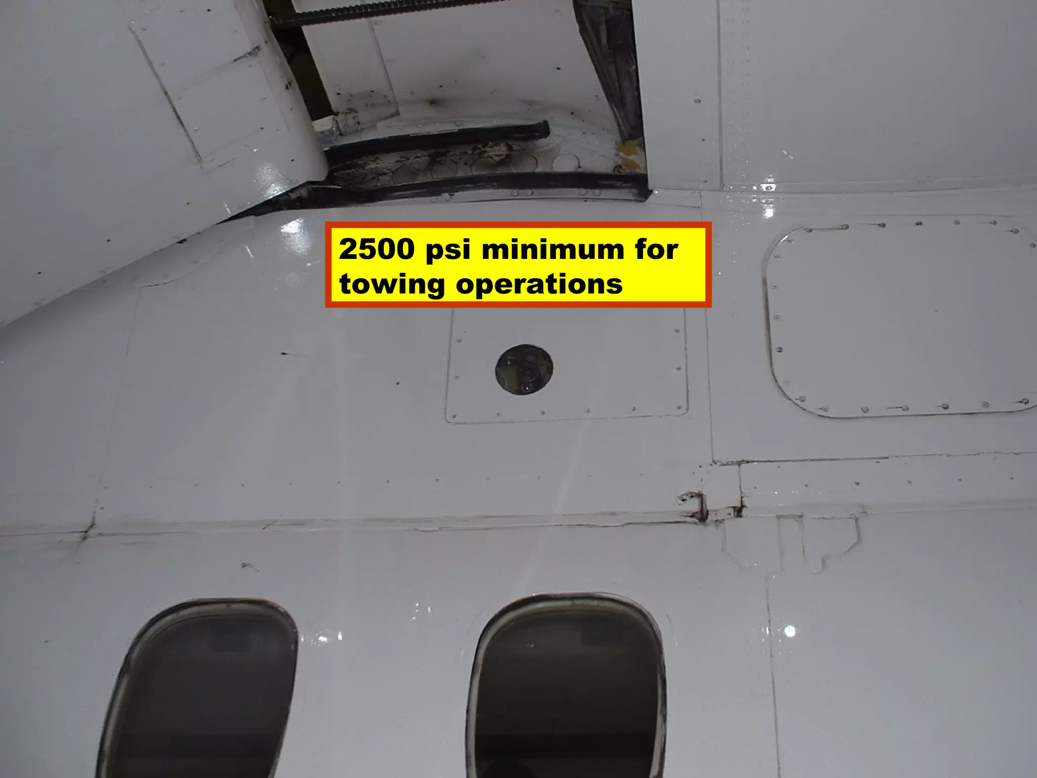 2500 psi minimum for
towing operations
 