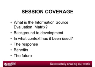 Towlson - The information source evaluation matrix, a creative approach ...