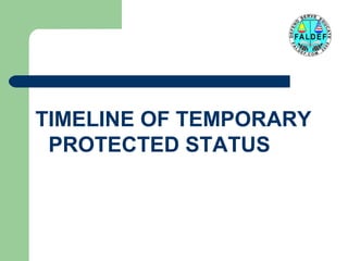 TIMELINE OF TEMPORARY
PROTECTED STATUS

 