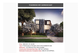 Townhouses throughout Melbourne