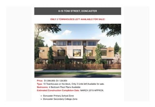 Townhouses throughout Melbourne