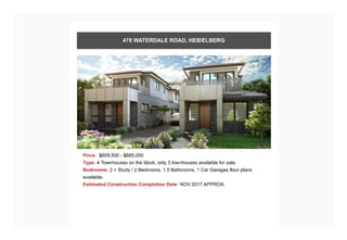 Townhouses throughout Melbourne