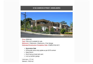 Townhouses throughout Melbourne