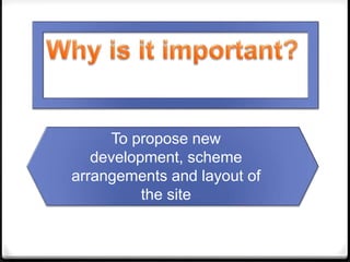 To propose new
development, scheme
arrangements and layout of
the site
 