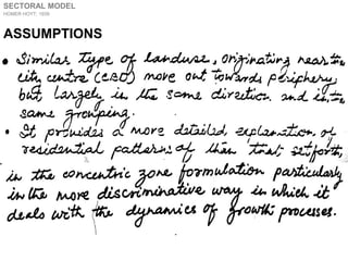 SECTORAL MODEL
HOMER HOYT; 1939



ASSUMPTIONS
 