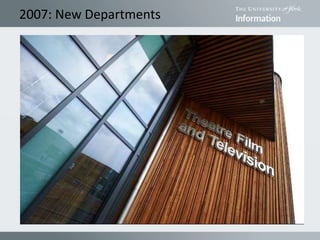 2007: New Departments
 