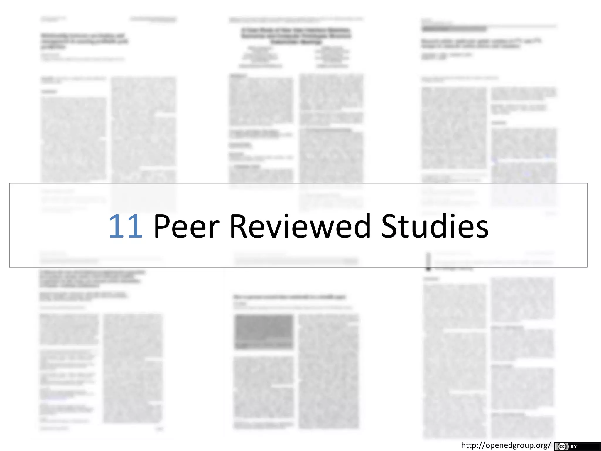 11 Peer Reviewed Studies
http://openedgroup.org/
 