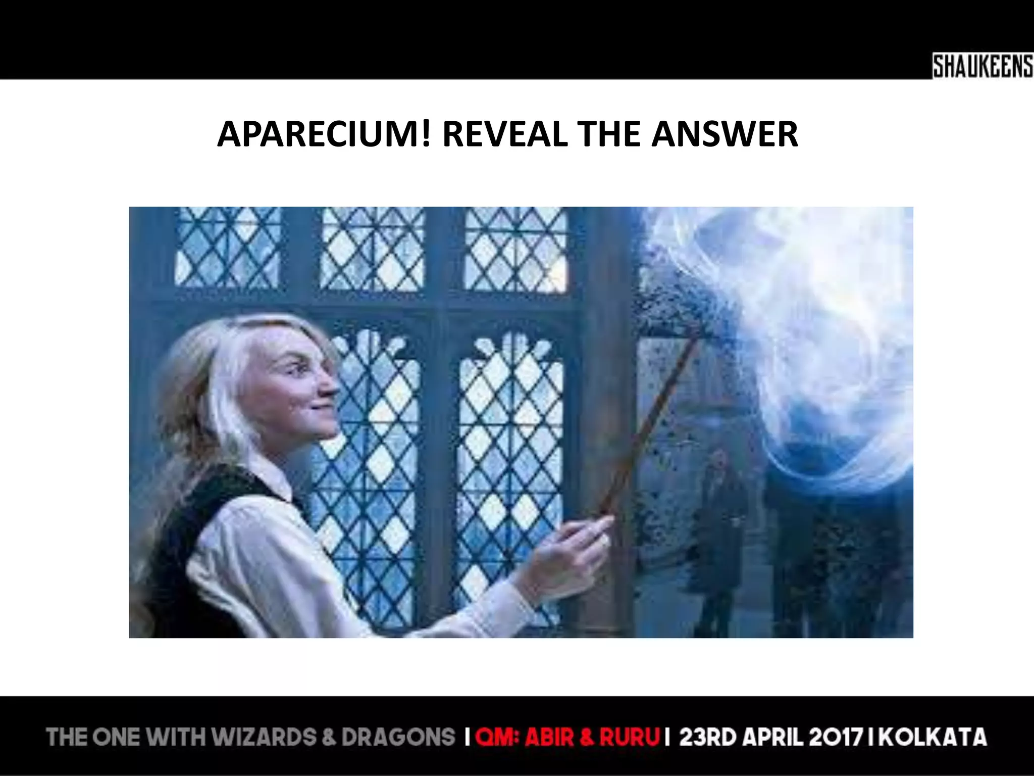 APARECIUM! REVEAL THE ANSWER
 