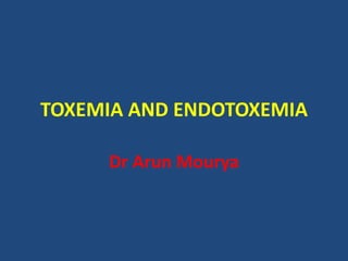 TOXEMIA AND ENDOTOXEMIA
Dr Arun Mourya
 