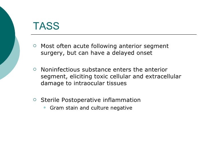 Toxic Anterior Segment Syndrome