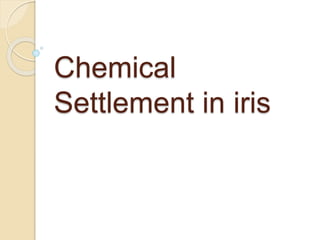 Chemical
Settlement in iris
 