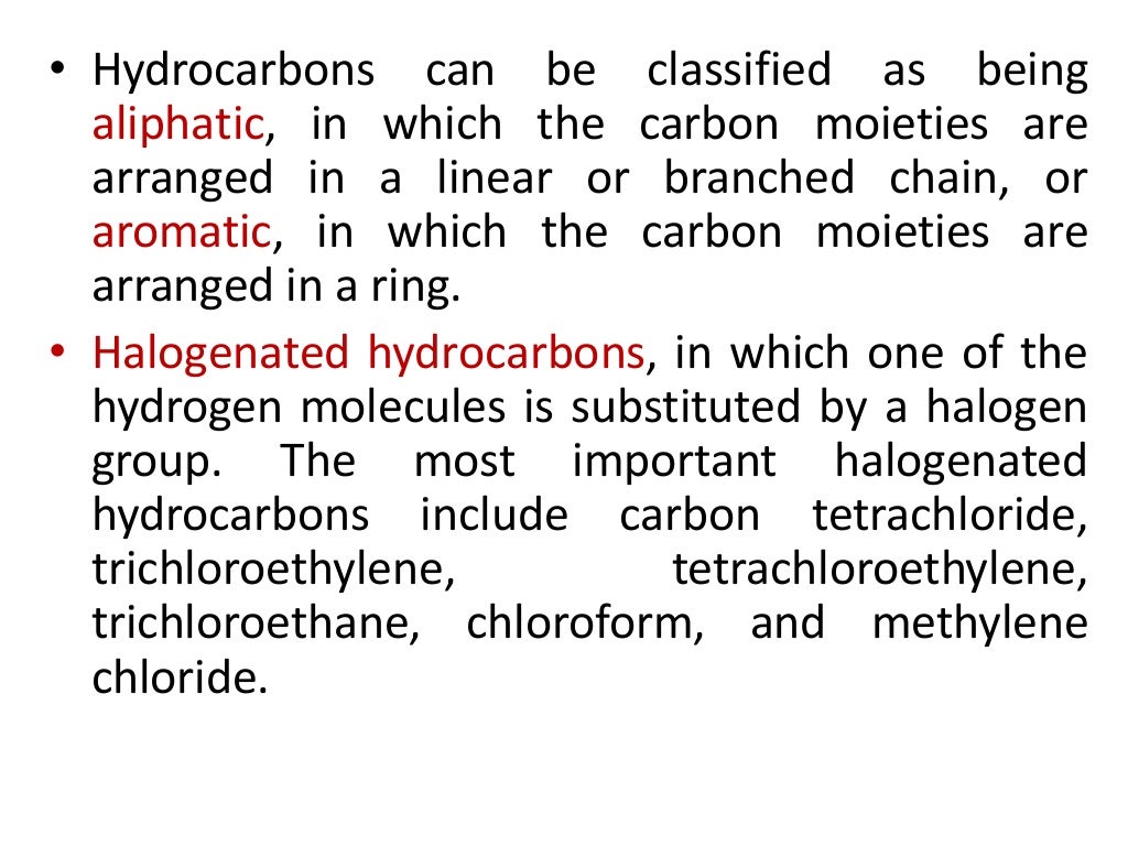 Toxicity of hydrocarbons