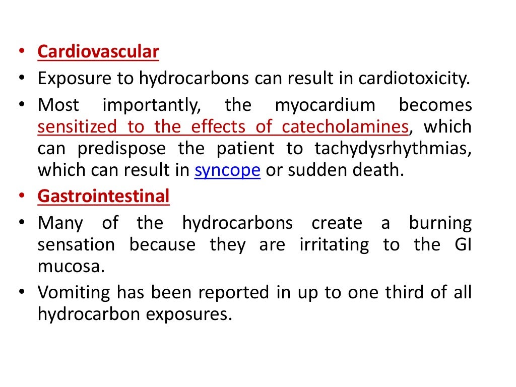 Toxicity of hydrocarbons