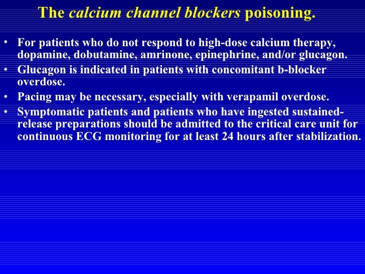Calcium Channel Blocker Overdose Hyperglycemia Diet