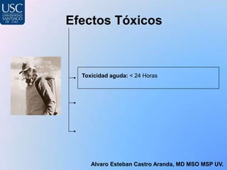 Efectos Tóxicos



  Toxicidad aguda: < 24 Horas




     Alvaro Esteban Castro Aranda, MD MSO MSP UV.
 