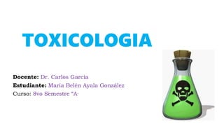 TOXICOLOGIA
Docente: Dr. Carlos García
Estudiante: María Belén Ayala González
Curso: 8vo Semestre “A·
 