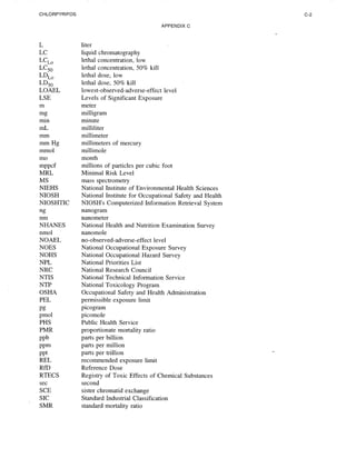 Toxicological profile for chlorpyrifos
