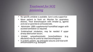 Treatment for SO2
posioning
 