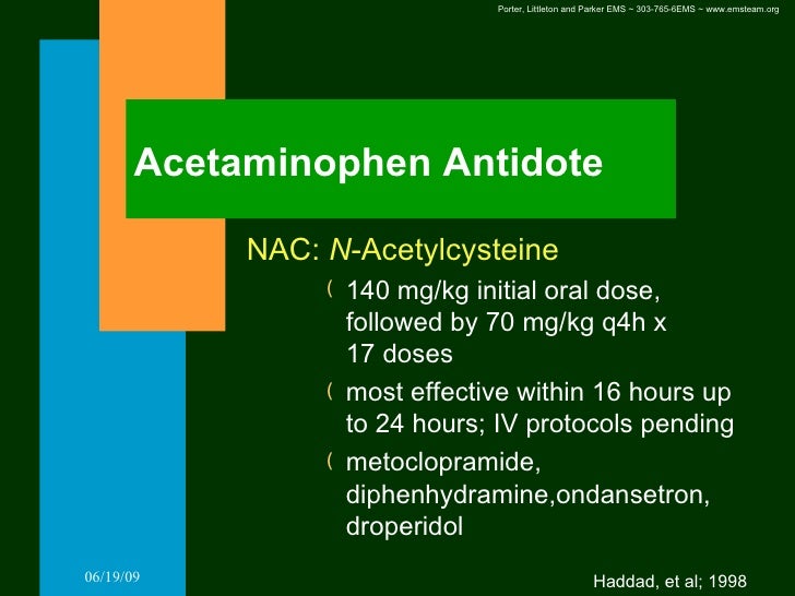 acetaminophen antidote name acetaminophen antidote name