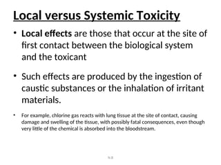 Systemic Vs. Local Toxicology part 1 -PRINCIPLES -pharmacodyanamics and kinetics.ppt