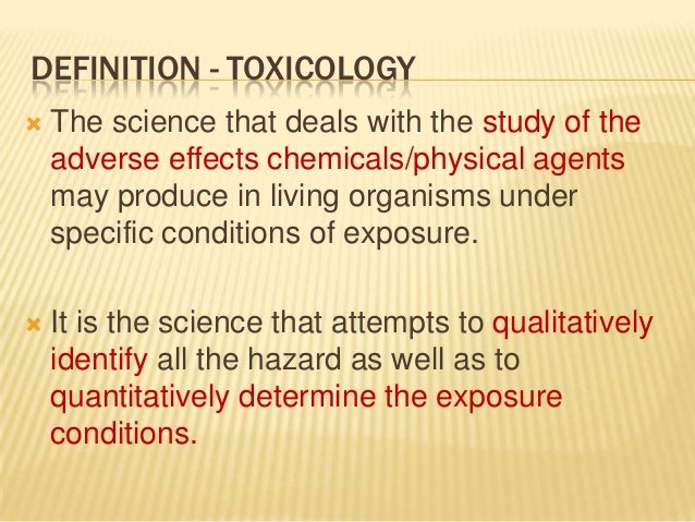 Define The Term Toxicology