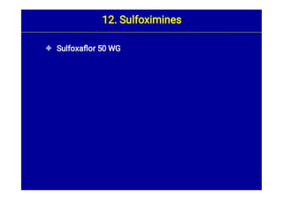  Sulfoxaﬂor 50 WG
12. Sulfoximines
 