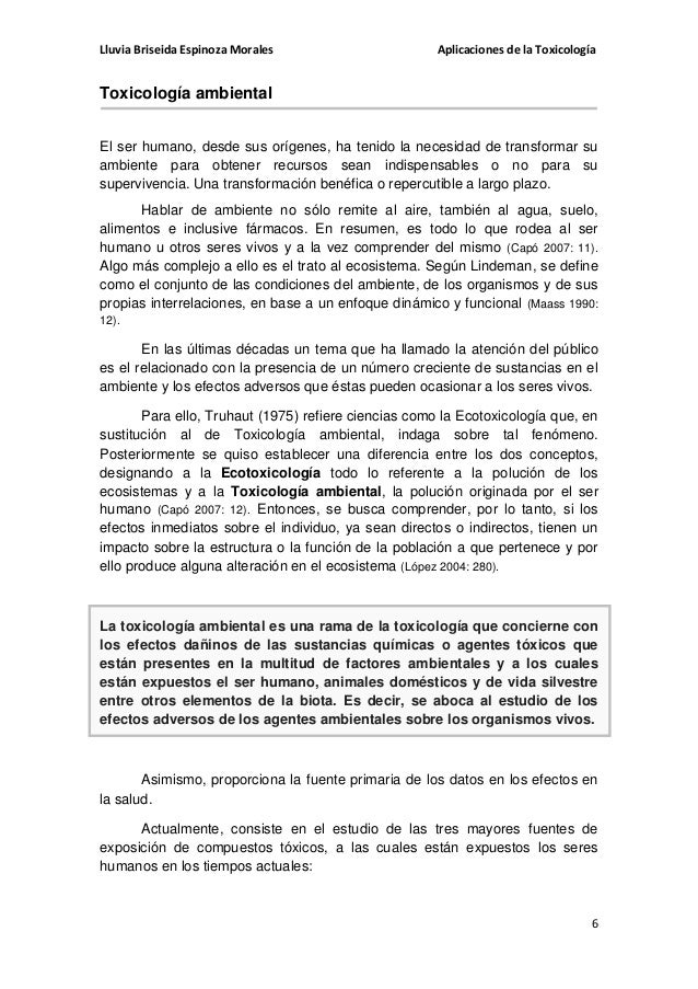 Aplicaciones De La Toxicología - 