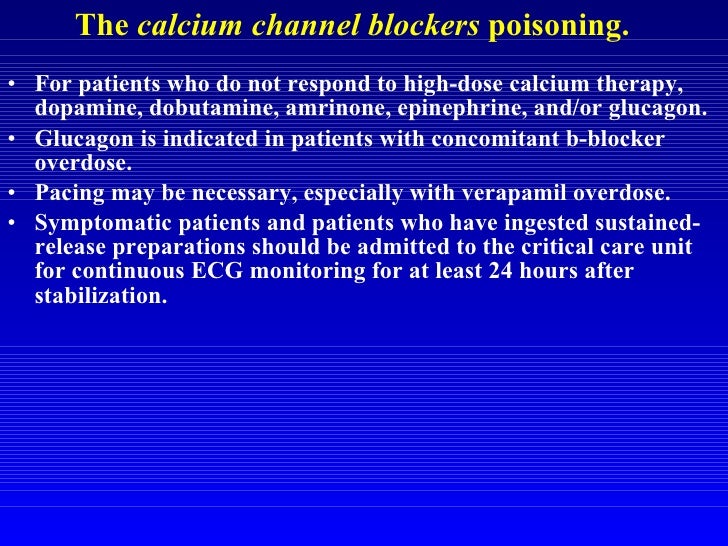 Calcium Channel Blocker Overdose Hyperglycemia Diet