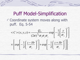 Puff Pattern Modelling Toxic Release And Dispersion Models | PPT