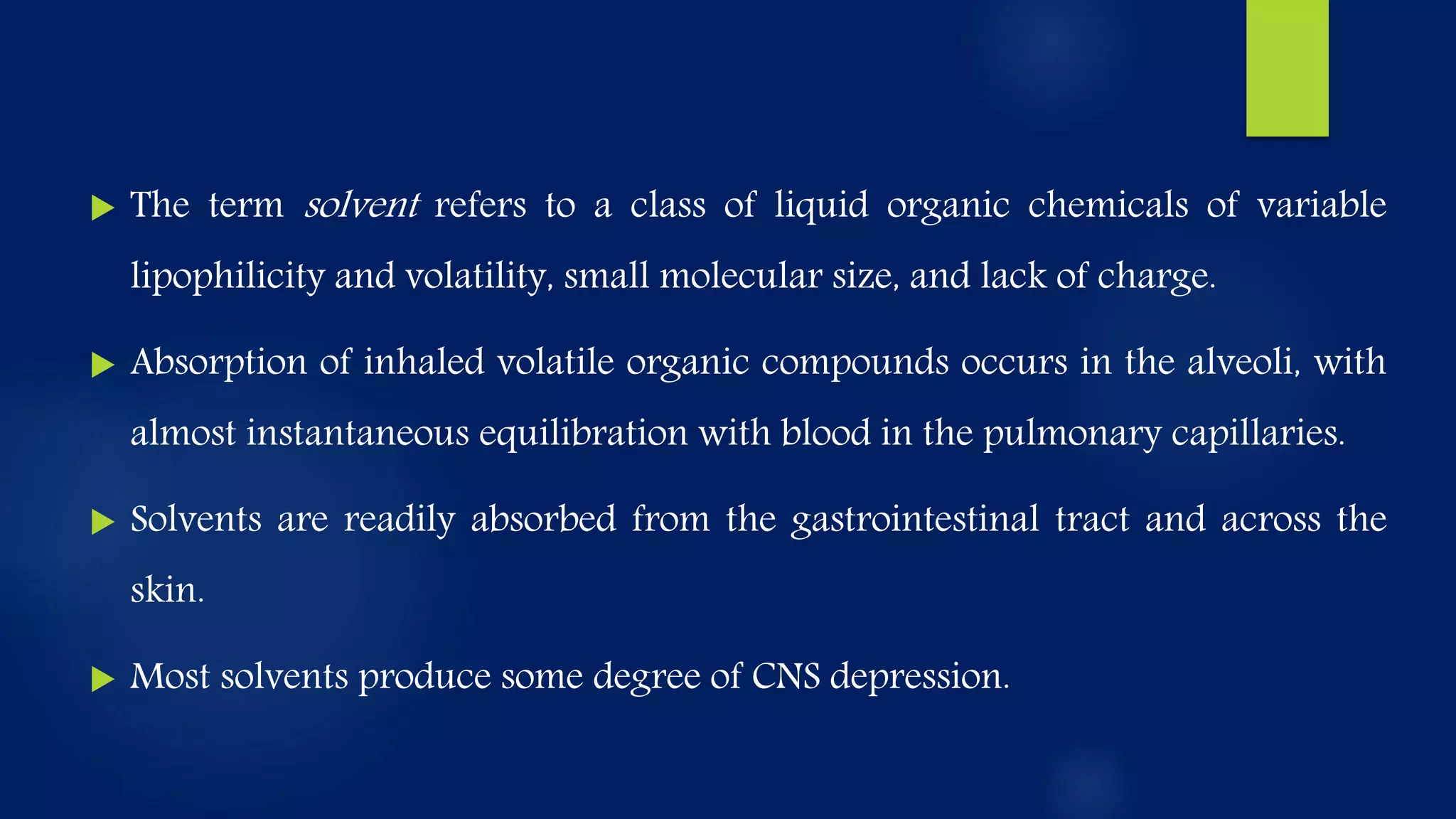 Toxic responses of solvents and vapours | PPTX