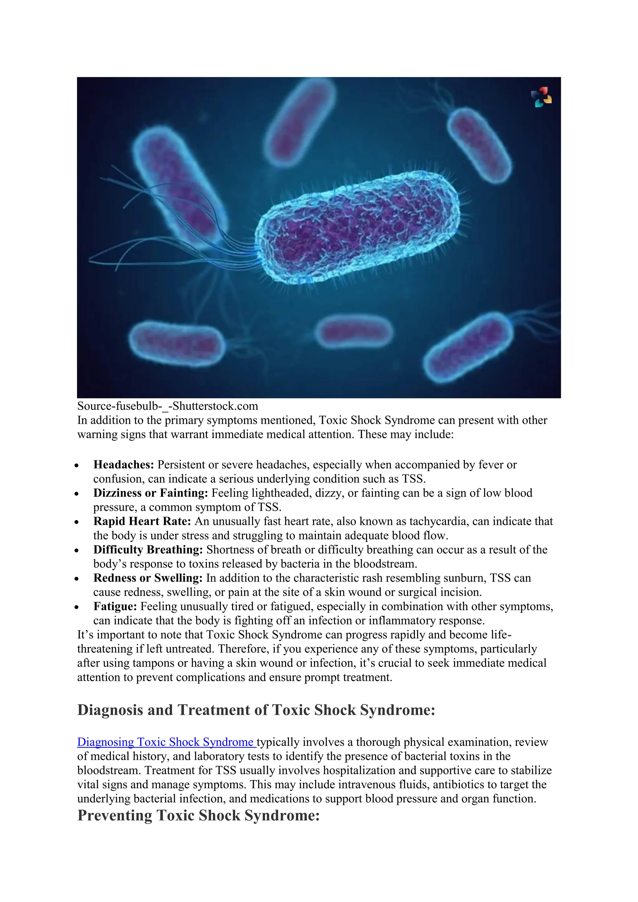 Toxic Shock Syndrome: Causes, Symptoms, and Treatment | The ...