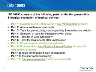 ISO 10993
ISO 10993 consists of the following parts, under the general title
Biological evaluation of medical devices:
–
–...