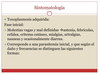PatologíaToxoplasmosis crónica: No está siempre latente debido a la ruptura de quistes.Ruptura de quistes produce necrosis. Además pueden liberarse quistozoitos.