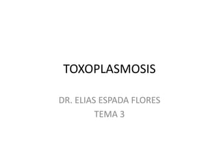 TOXOPLASMOSIS
DR. ELIAS ESPADA FLORES
TEMA 3
 