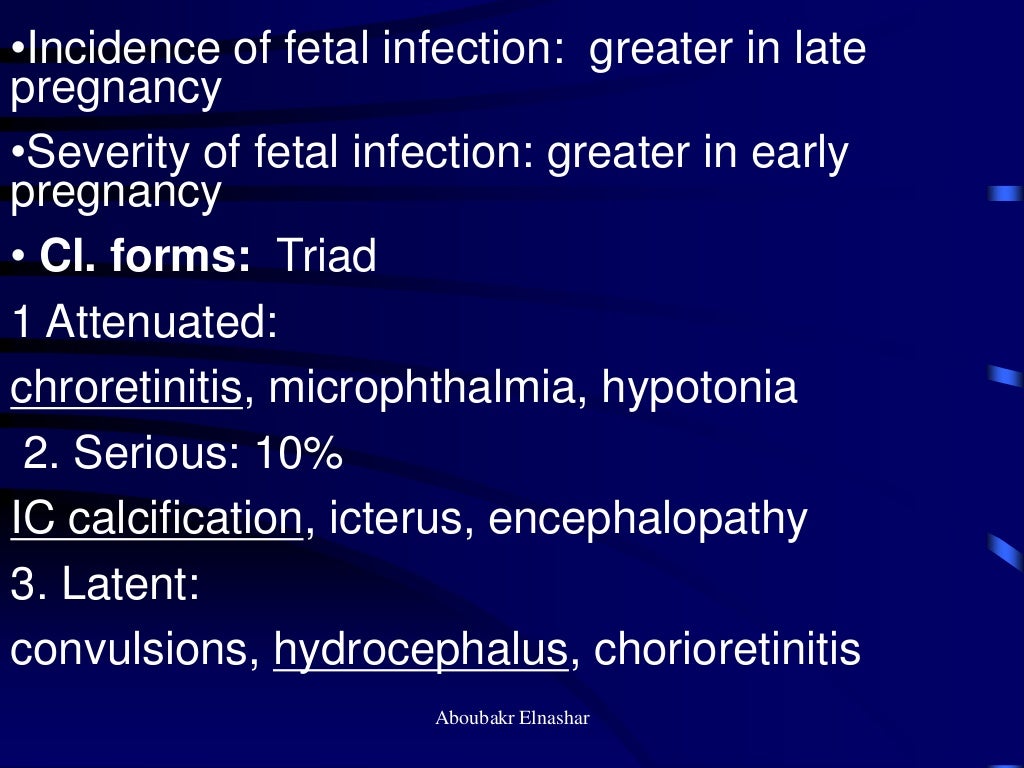 Toxoplasmosis in pregnancy