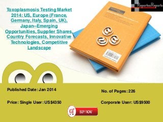 Toxoplasmosis Testing Market
2014: US, Europe (France,
Germany, Italy, Spain, UK),
Japan--Emerging
Opportunities, Supplier Shares,
Country Forecasts, Innovative
Technologies, Competitive
Landscape

Published Date: Jan 2014

No. of Pages: 226

Price: Single User: US$4350

Corporate User: US$9500

 