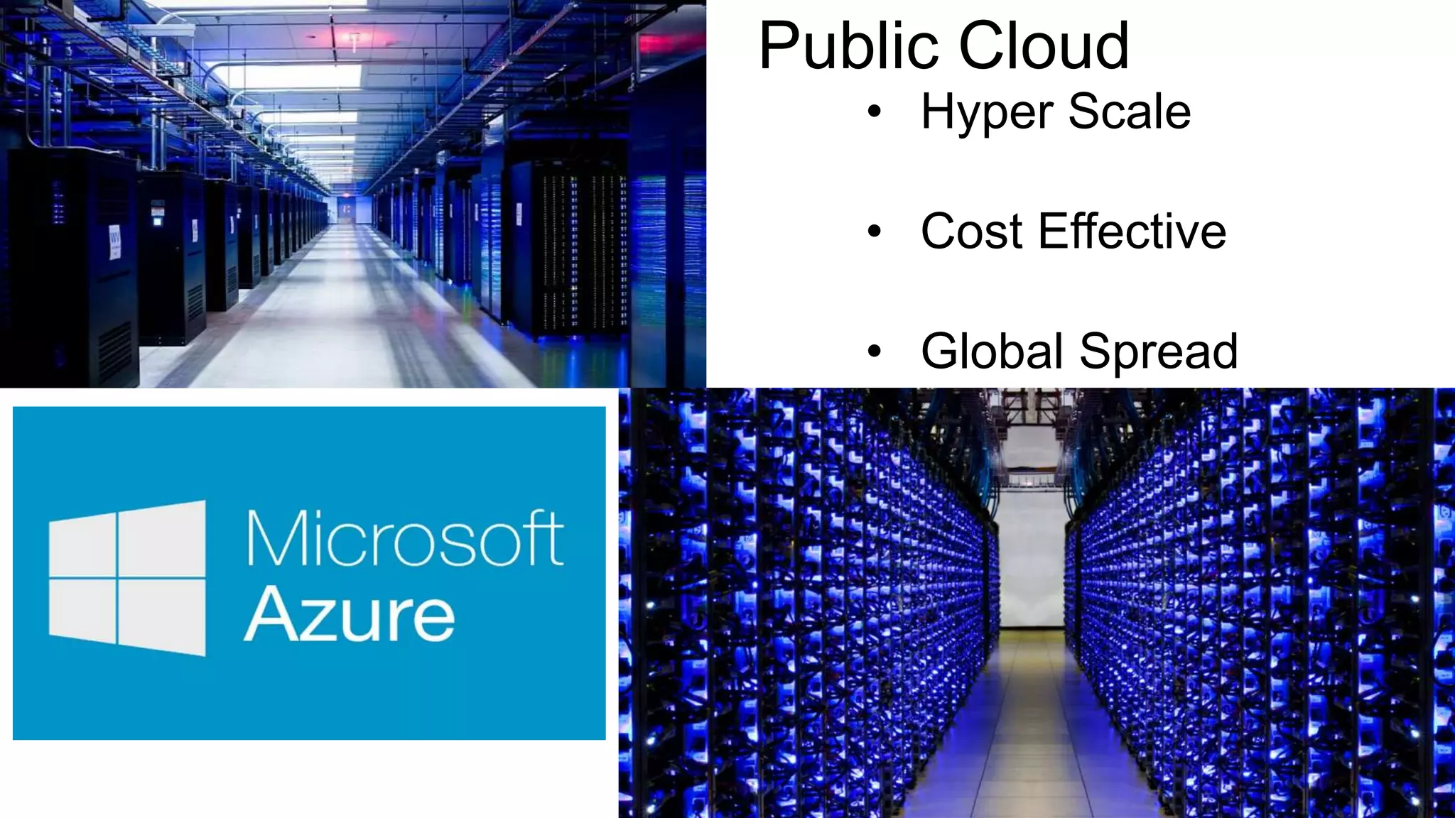 5
• Hyper Scale
• Cost Effective
• Global Spread
Public Cloud
 