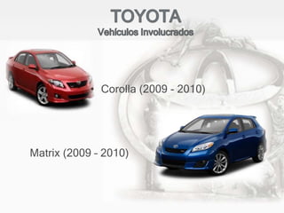 • Corolla (2009 - 2010)
Matrix (2009 – 2010)
 