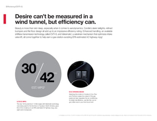 Beauty is more than skin deep, especially when it comes to aerodynamics. Corolla’s sleek taillights, refined
bumpers and flat floor design all add up to an impressive efficiency rating. Enhanced handling, an available
shiftless transmission technology called CVTi-S, and Valvematic,1
a valvetrain mechanism that optimizes intake
valve lift, all come together to help earn a gas-station-avoiding EPA-estimated 42 highway mpg.2
Desire can’t be measured in a
wind tunnel, but efficiency can.
ECO DRIVING MODE
Selecting this mode on Corolla LE Eco Plus
and Premium eases the output of the gas
pedal and also regulates the air conditioning
for better fuel efficiency. Just like that, you’ve
got a little more in your food truck fund.LE ECO MPG
The new 132-hp aluminum 1.8-liter engine with Valvematic technology,
now being used for the first time on Toyotas in North America, gives
the LE Eco model up to an EPA-estimated 42 highway mpg, plus
eight extra horsepower.
EST. MPG2
30
/
city
42
hwy
Efficiency/CVTi-S
1. Available on LE Eco. 2. 2014 Corolla LE Eco EPA 30 city/42 hwy/35 combined mpg estimates. Actual mileage will vary. Does not include LE Eco Plus and LE Eco Premium.
 