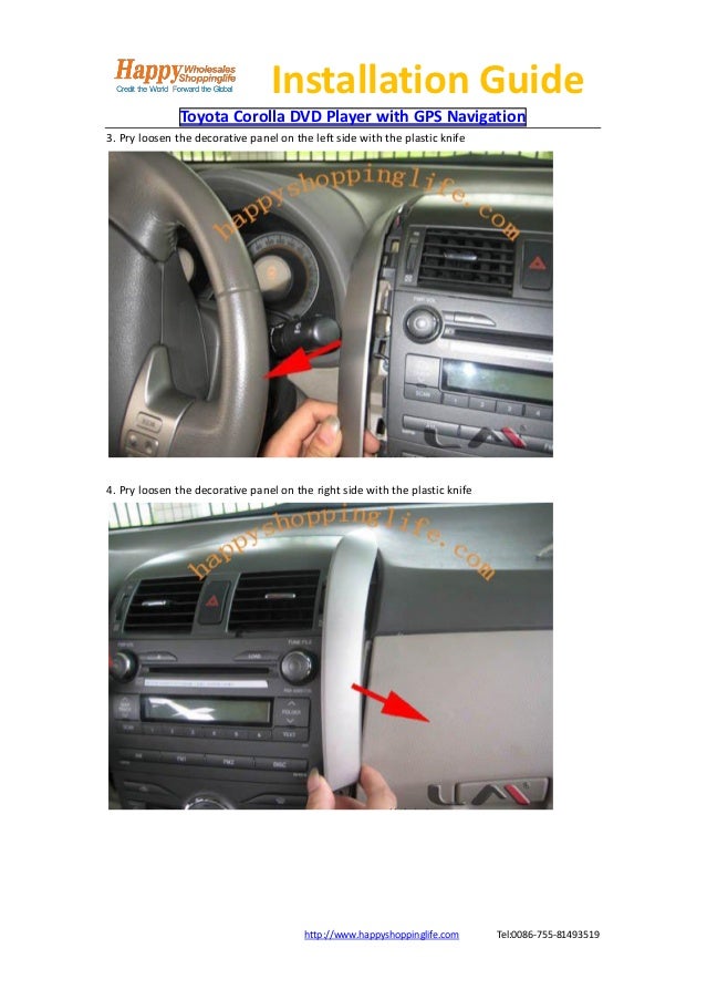 Toyota corolla dvd player gps navigation installation guide